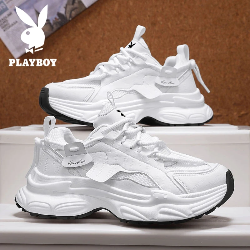 花花公子男鞋2025秋季新款百搭休闲透气运动鞋厚底增高老爹潮鞋男