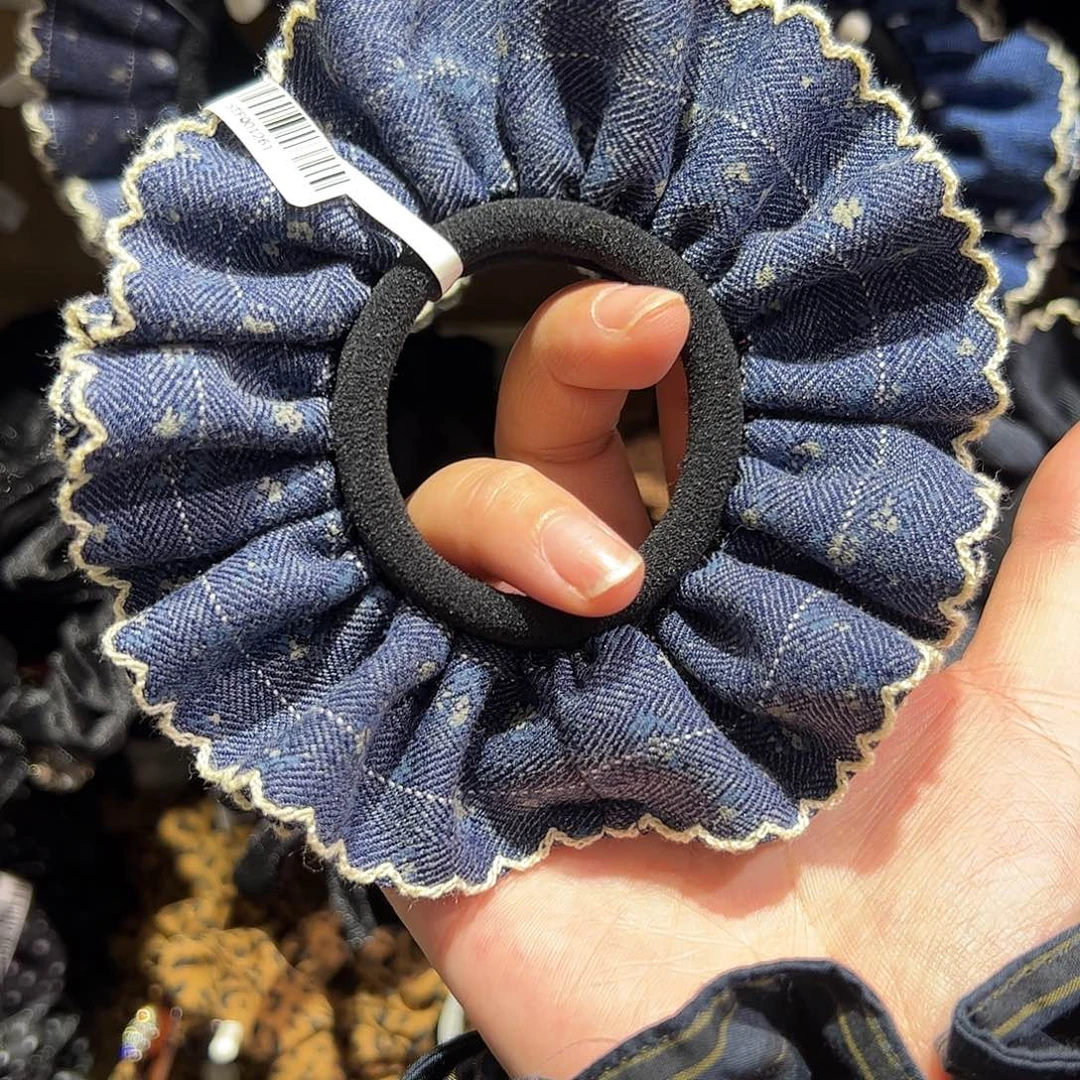 非金属布艺蓝色发圈
