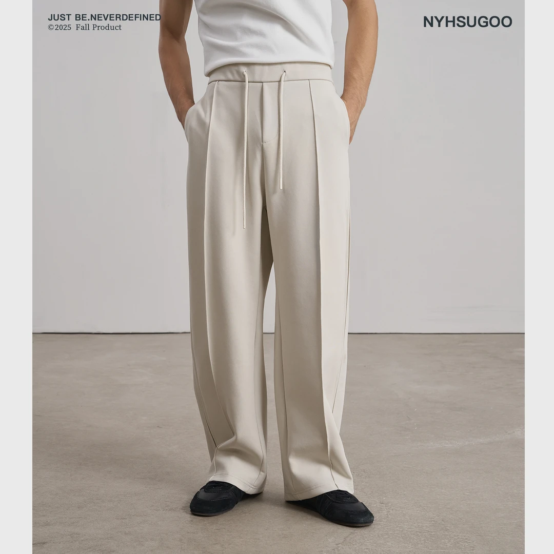 NYHSUGOO/南乙秋冬60支350g高支高密空气层面料休闲3926男士卫裤