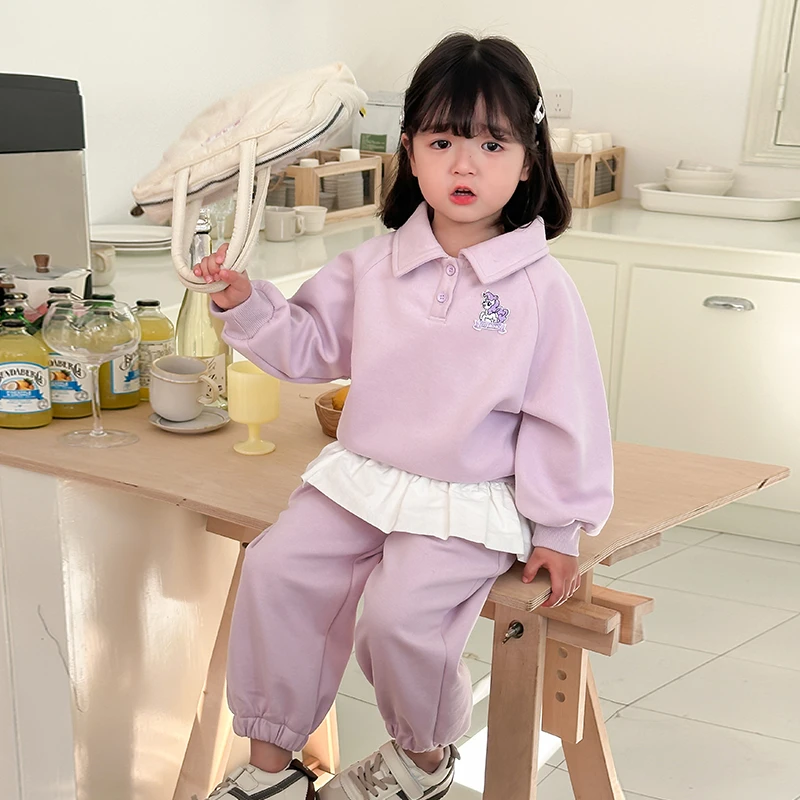 【橘子家】现货~女童卡通网红套装2025春款儿童运动两件套HS61011