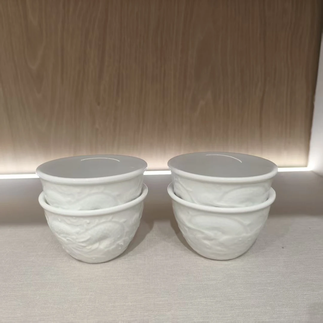 景德镇陶瓷影青龙纹缸杯