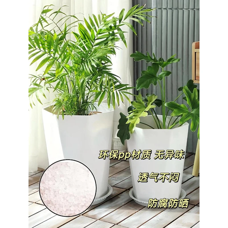 245#钻石型简约花盆树脂加厚款盆栽富贵椰子发财树花盆