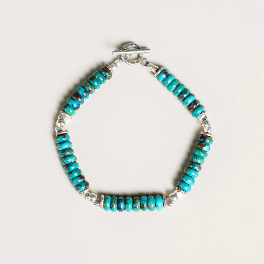 925银手链 【清波】幻渺原创设计 | 复古手工银蓝色不规则手工手链