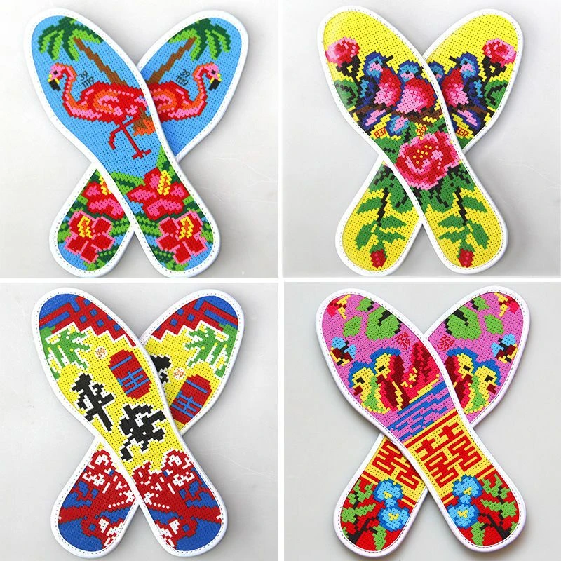 十字绣鞋垫半成品手工刺绣新款加厚男女批发透气绣花针孔喜庆