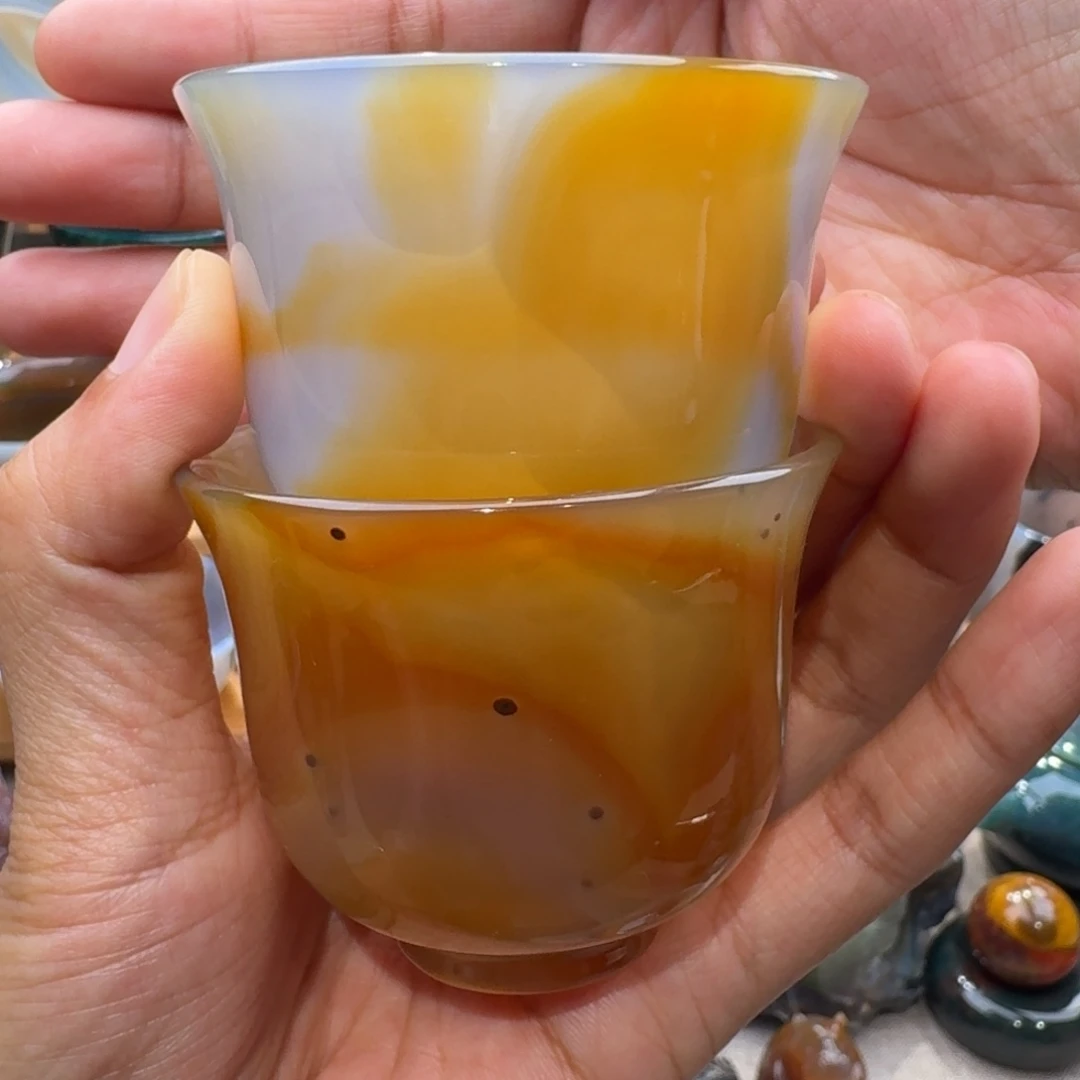乌***哥未镶嵌玛瑙茶杯玛瑙/玉髓