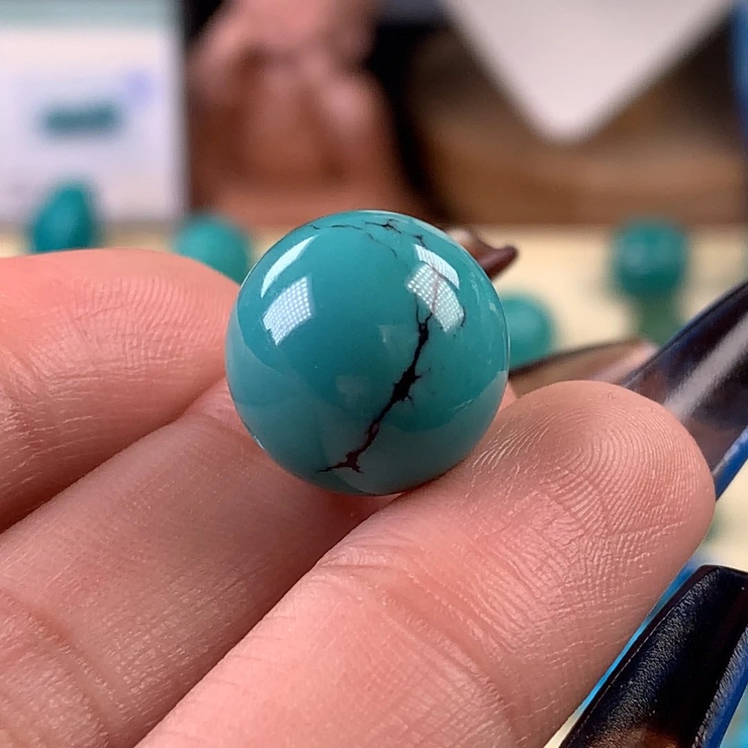 绿松石未镶嵌珠宝奇石14.2mm