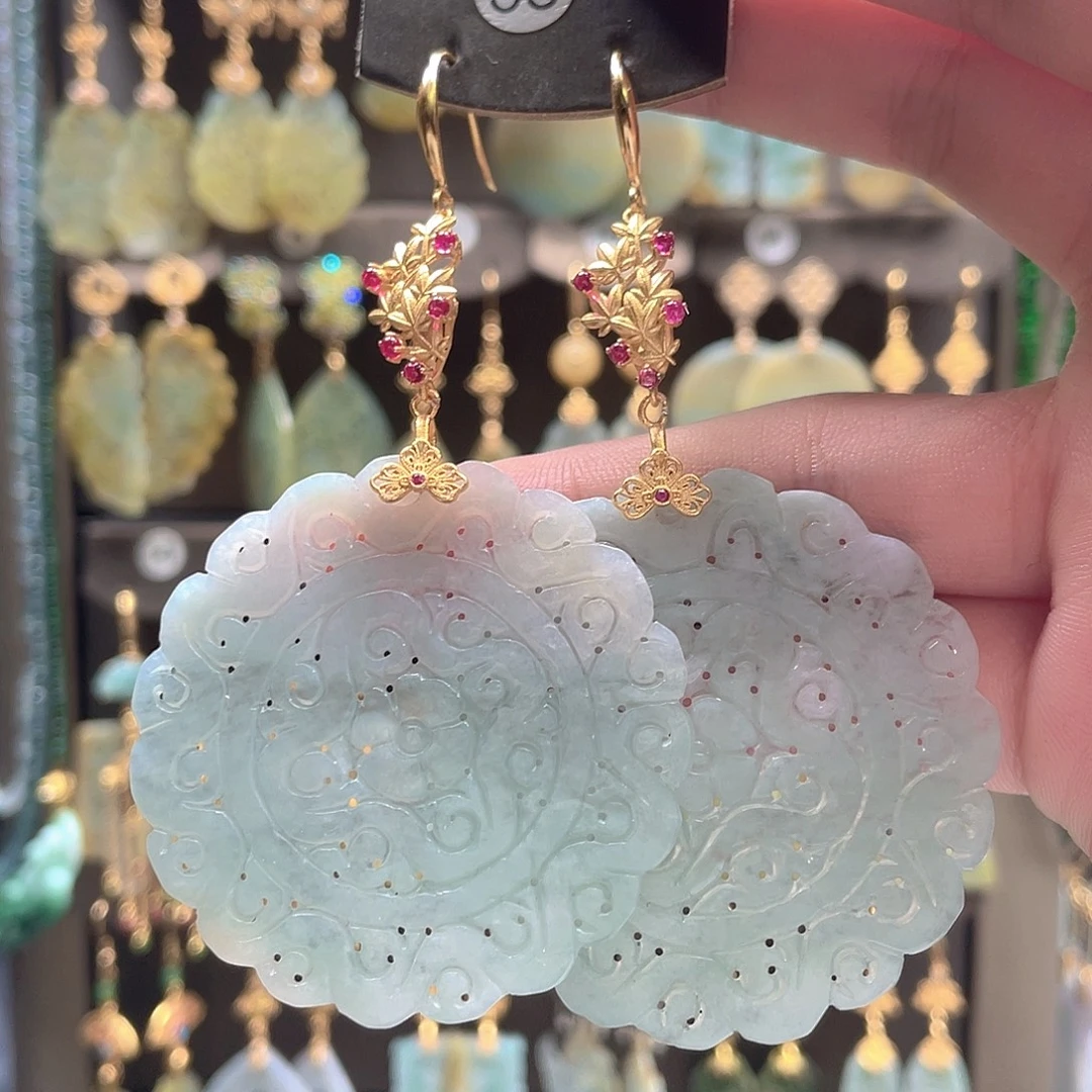 翡翠未镶嵌耳饰翡翠