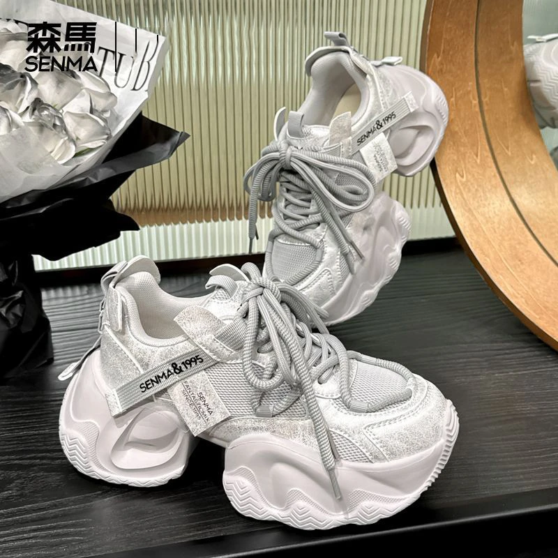 SENMA/森马女鞋厚底老爹鞋女2024春秋冬爆款鞋子女增高运动鞋女款