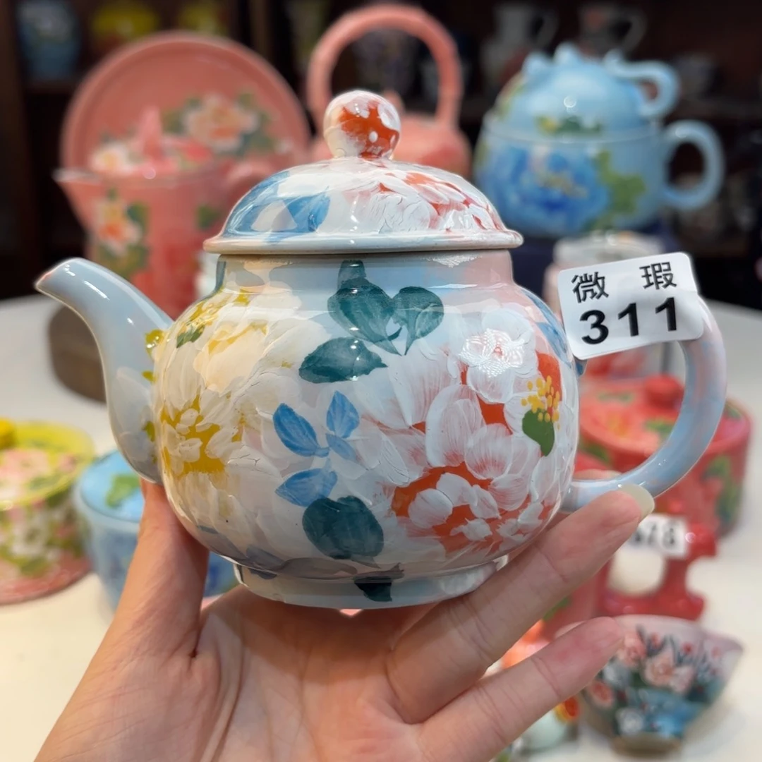 景德镇手绘高温釉下彩陶瓷茶具