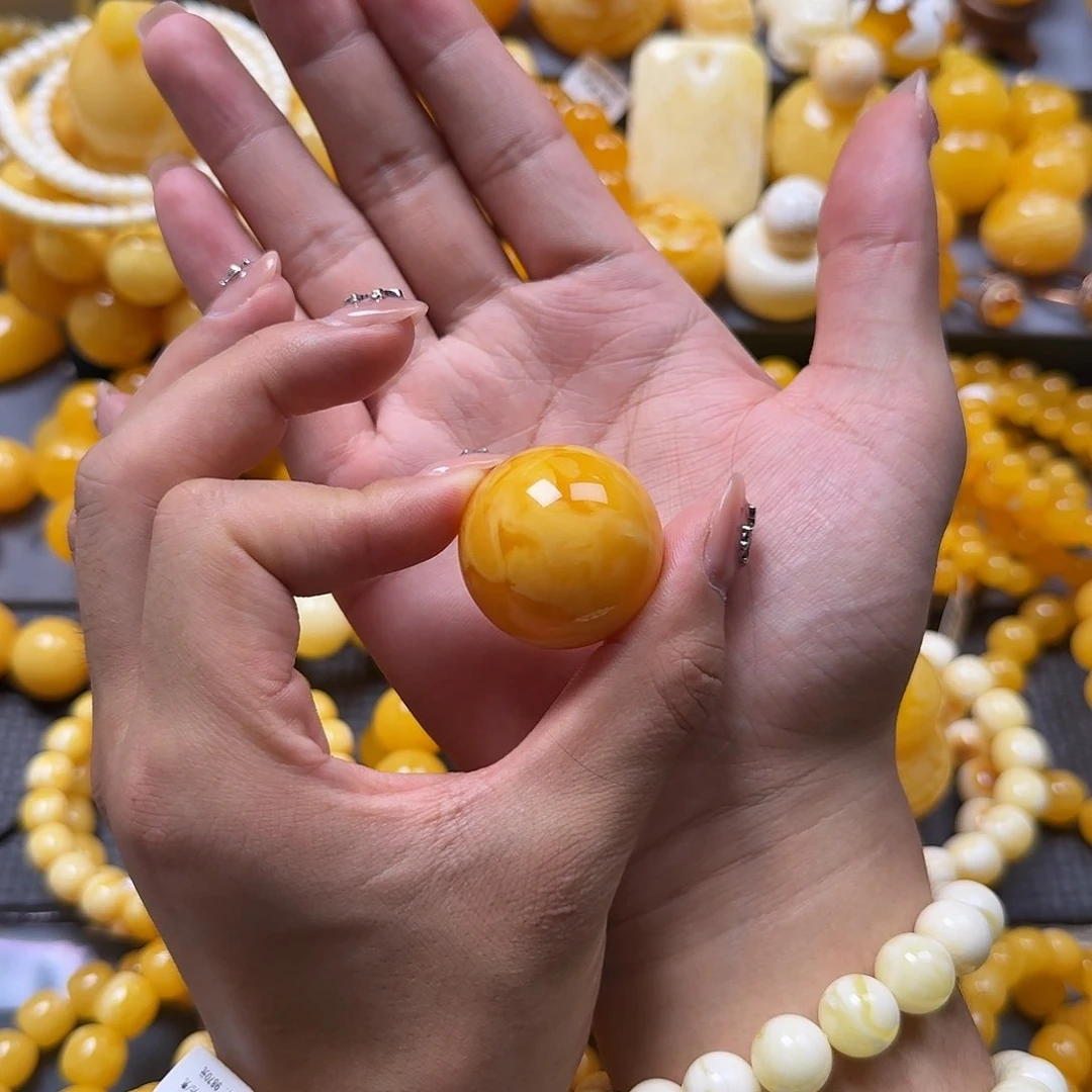 未镶嵌蜜蜡珠宝奇石锁骨32mm