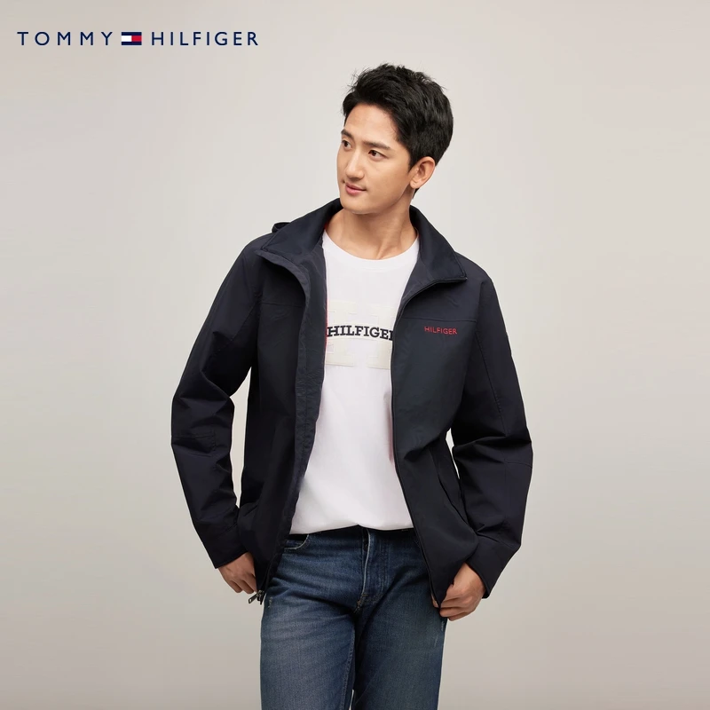 【出走都市】Tommy男装户外休闲运动立领连帽软壳款夹克外套J8297