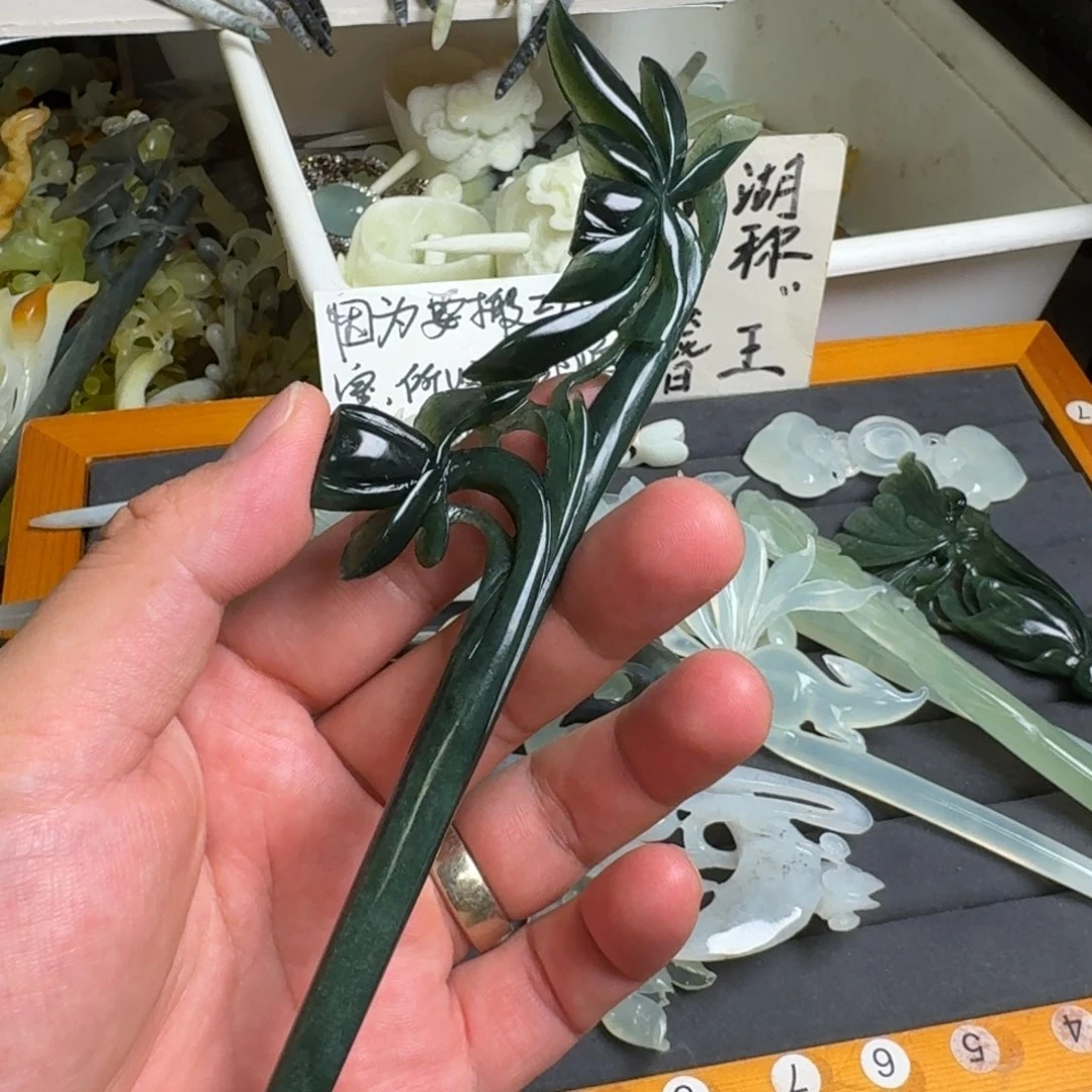 未镶嵌蛇纹石玉发饰