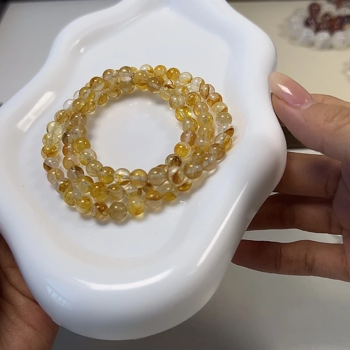 水晶手链未镶嵌黄胶花多圈