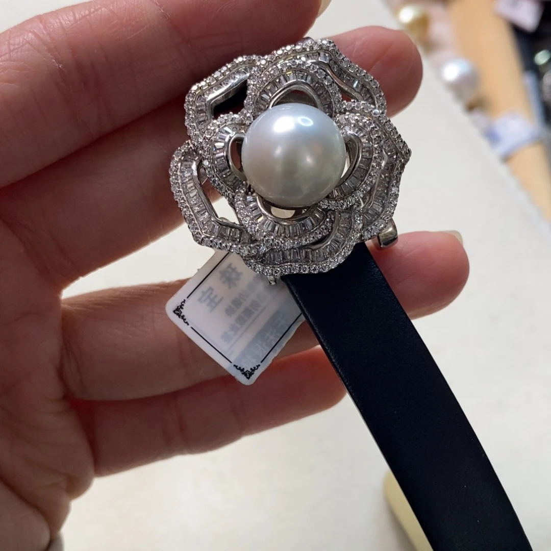 海水珍珠手镯银S925镶嵌