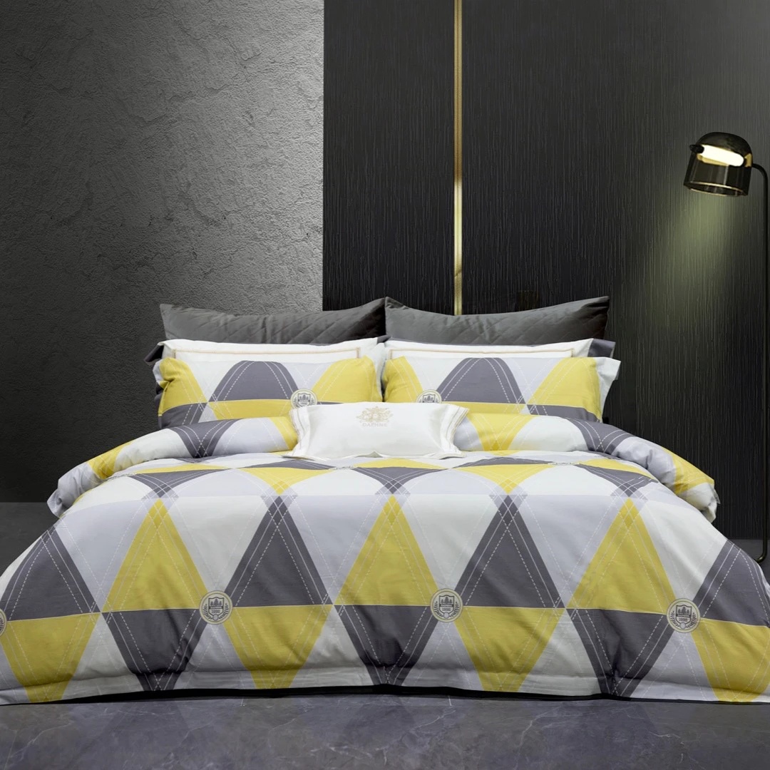 黛富妮全棉印花床单四件套英伦活力学院风亲肤透气纯棉