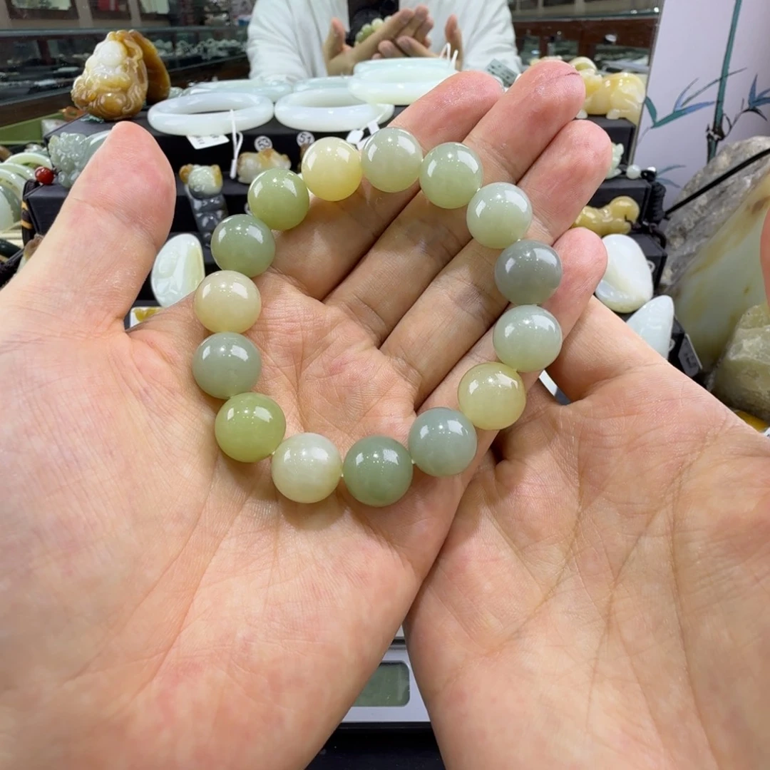 和田玉未镶嵌手串新疆和田玉手串卡14