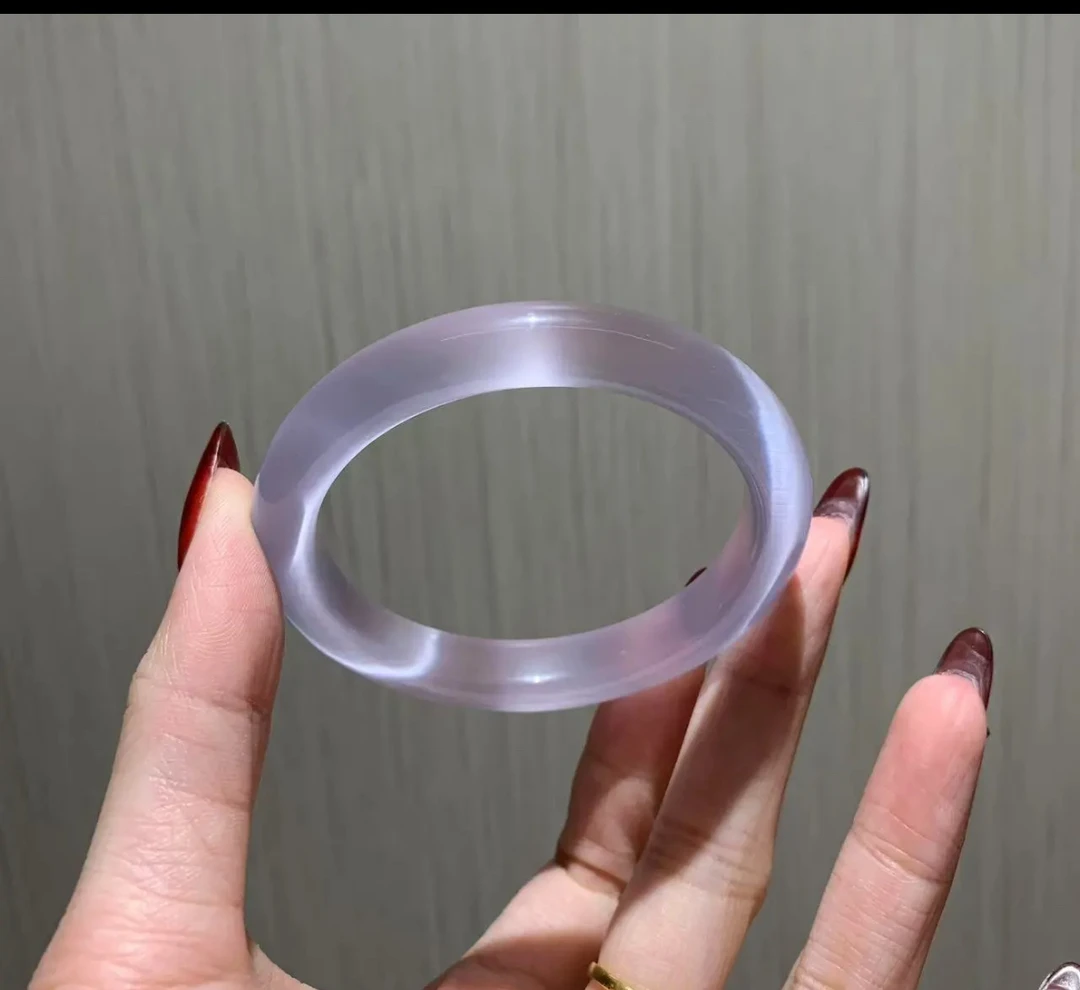 非金属玻璃手镯 冰冰紫猫眼53圈口