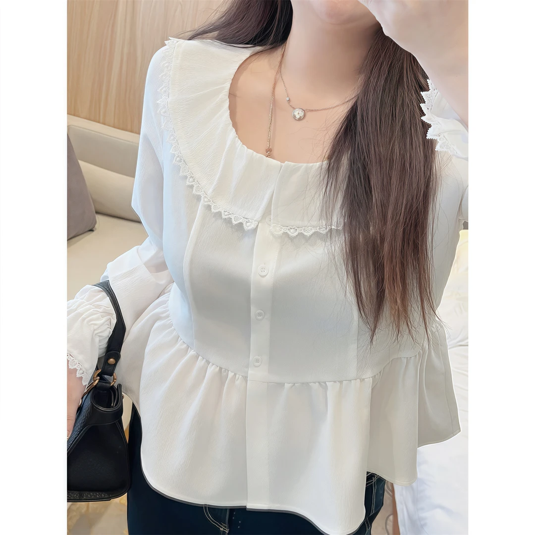 断码捡漏~斯洛文尼 / 韩风复古纸片人衬衫13755花契大码200斤胖mm