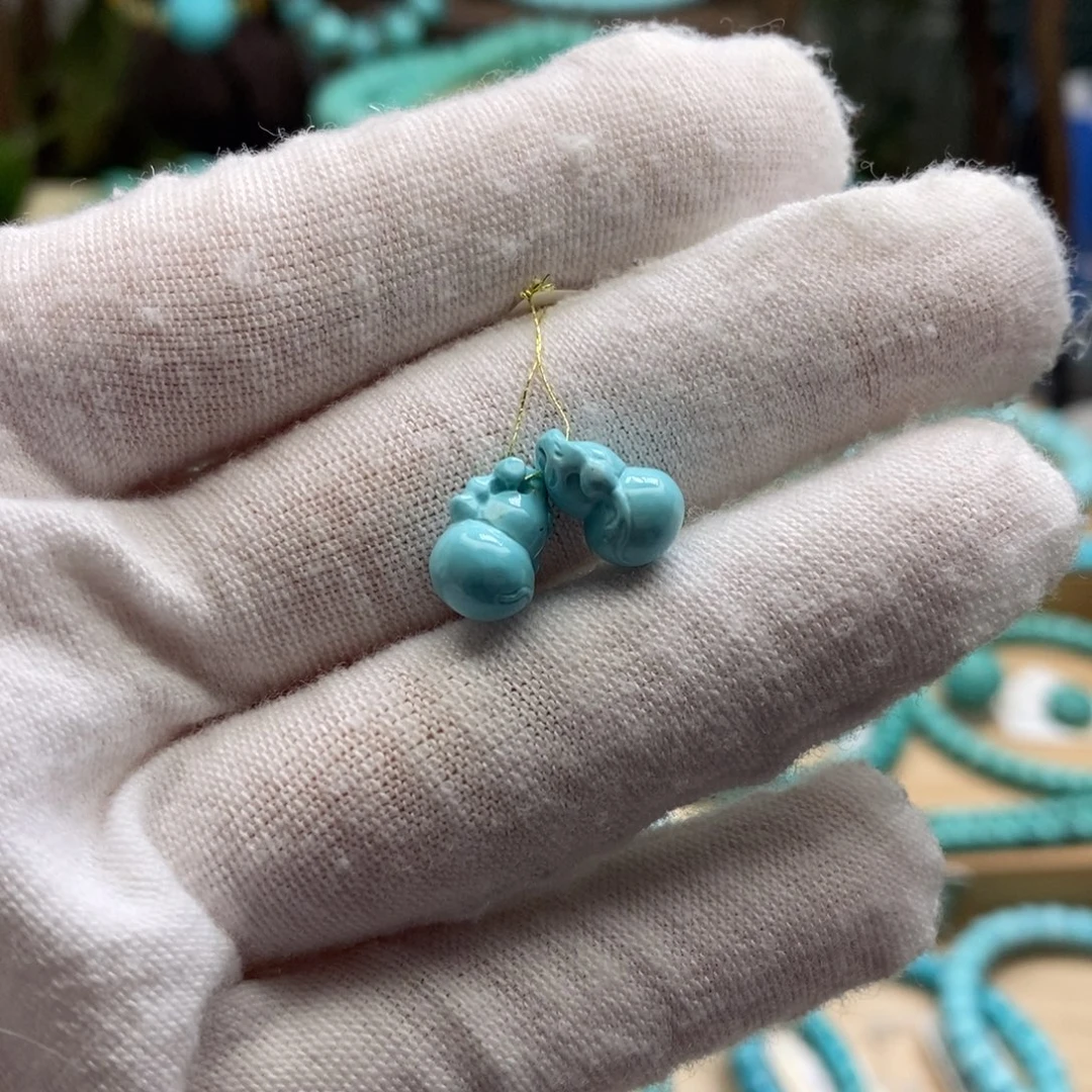 绿松石未镶嵌原矿高瓷无油无科技