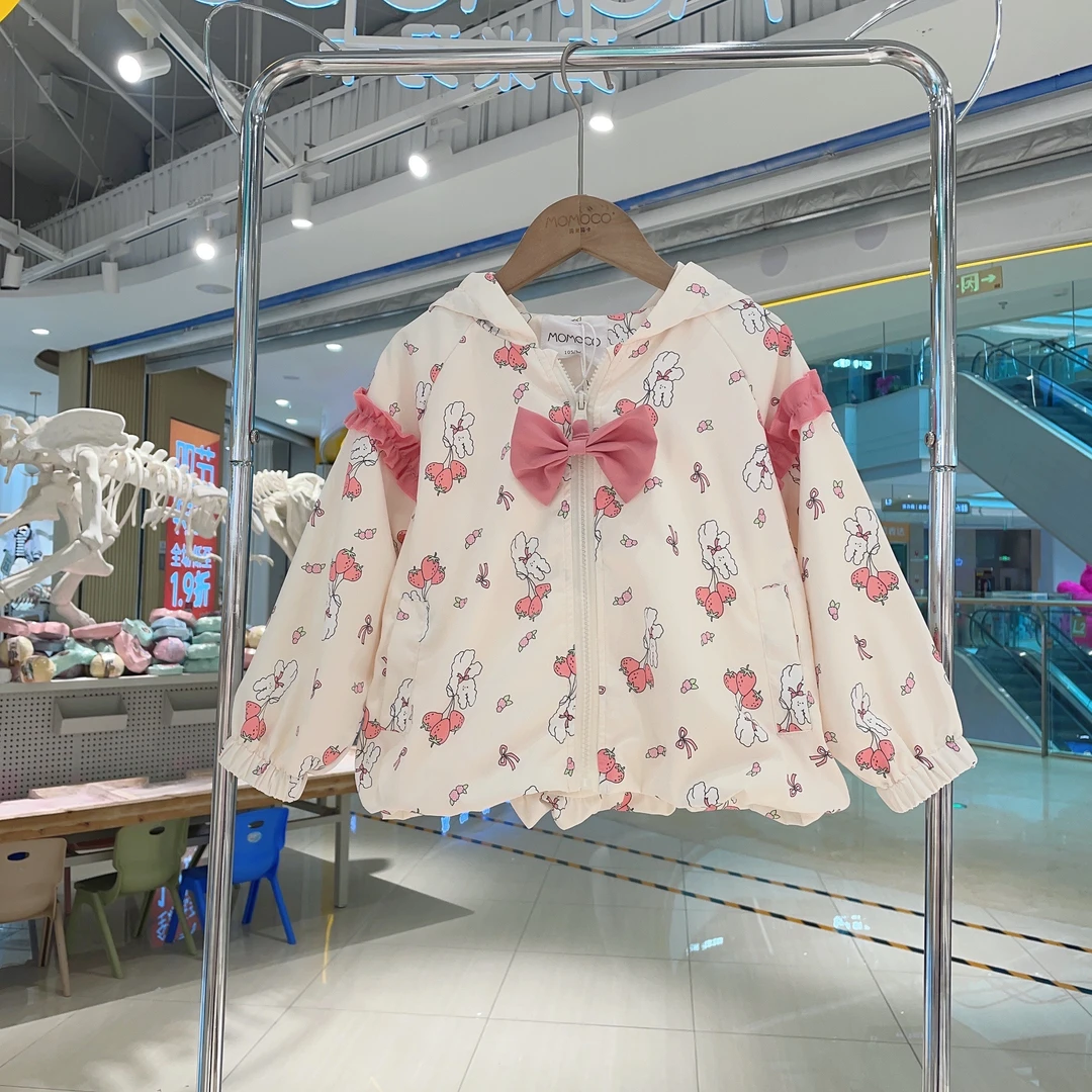 MOMOCO女童春季潮流洋气休闲蝴蝶结外套77580107024