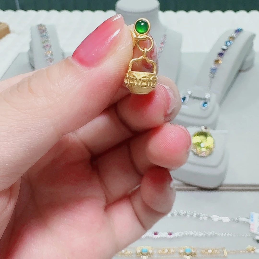 翡翠银S925镶嵌吊坠(不含链)吊坠