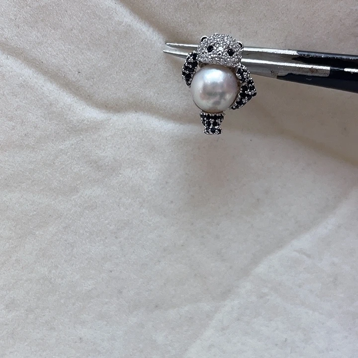 银S925镶嵌海水珍珠吊坠(不含链)