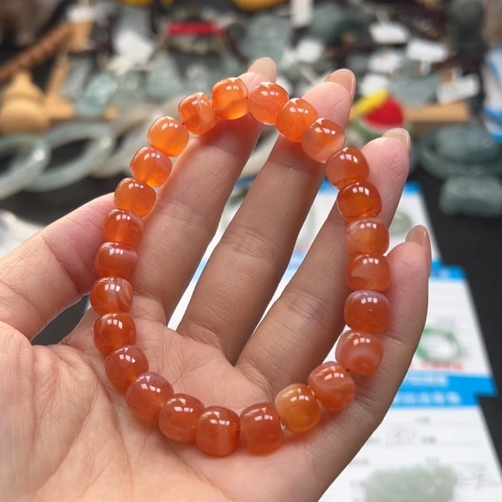 玛瑙/玉髓合金颈饰南红