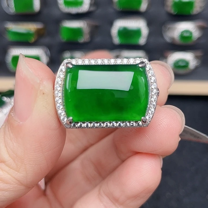 翡翠戒指银S925镶嵌没有运费险编号2498