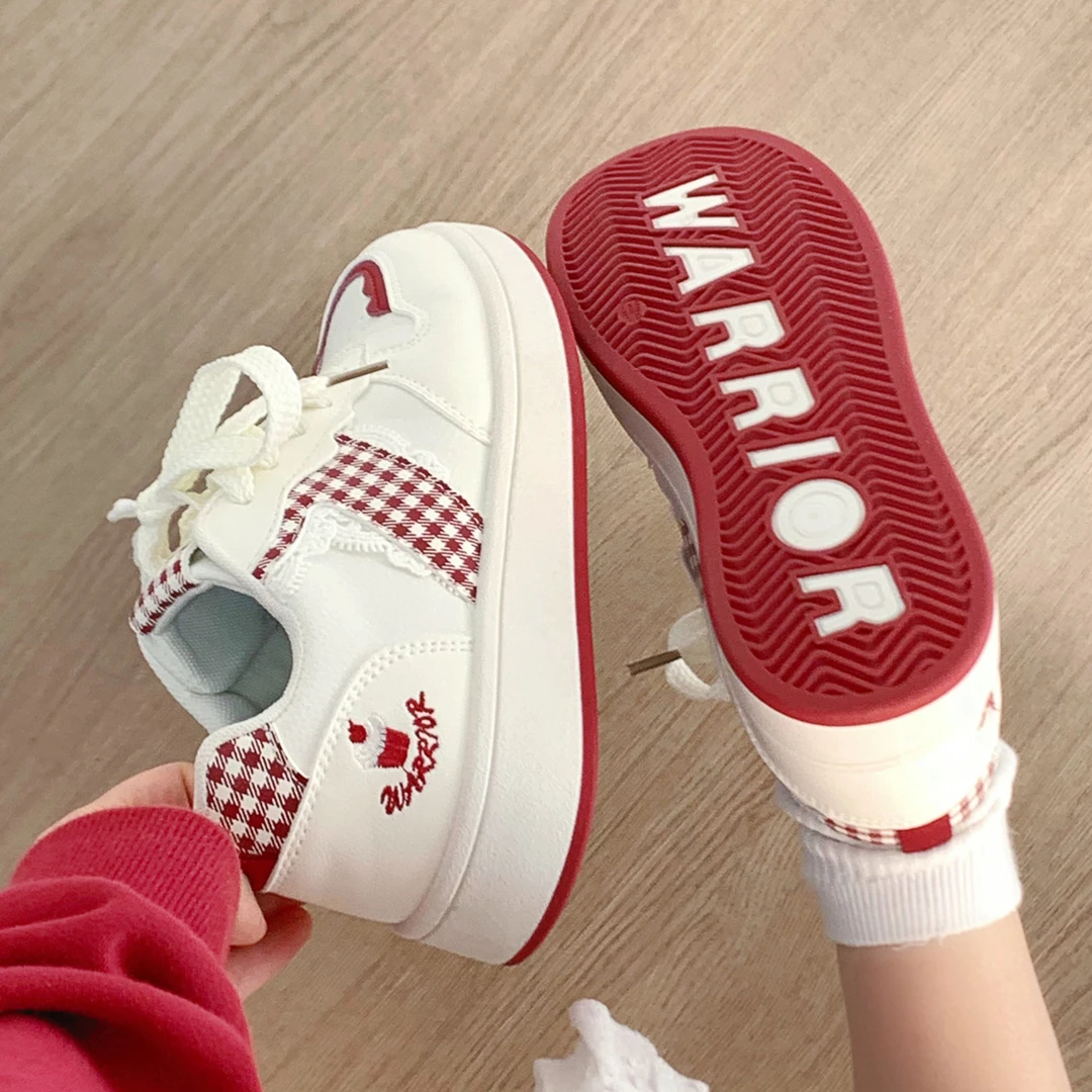 回力酒红蛋糕厚底小白鞋女秋季新款百搭鞋子小众原创女鞋休闲板鞋