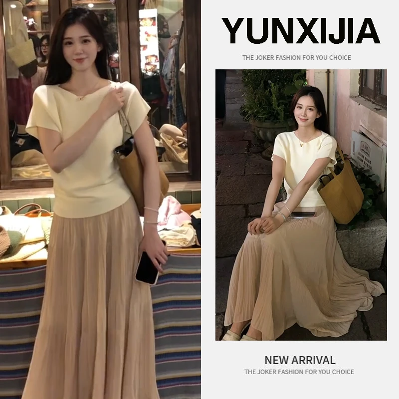 巨好看穿搭一整套女2025新款甜美百搭上衣气质慵懒风半身裙两件套