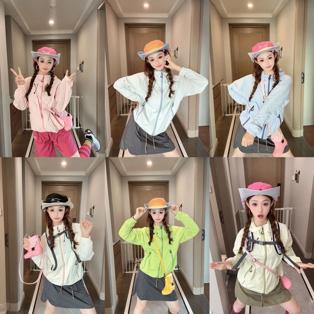 ‘’冰皮凉感黑胶帽檐‘’冰川呼吸孔UPF50+原纱透气防晒衣