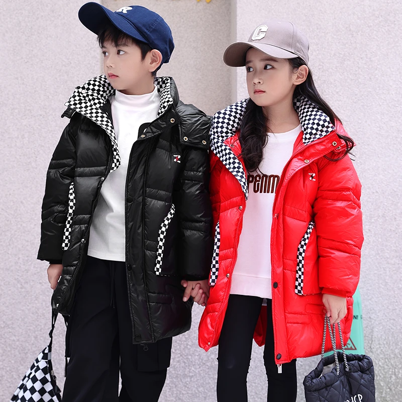 童装儿童保暖羽绒服男童冬季外套2025新款女童加厚羽绒外套连帽潮