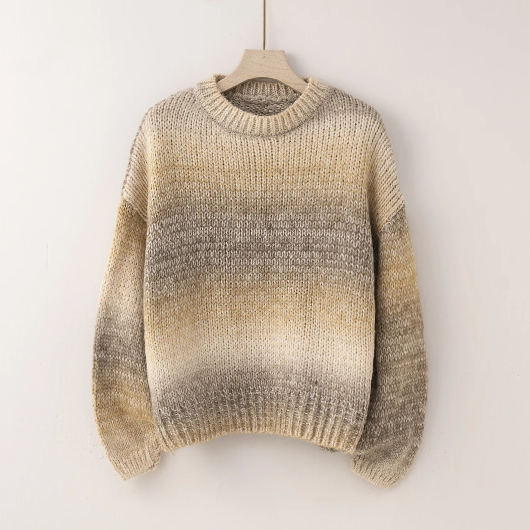 【特价-占单者限购】Q2203法式慵懒风渐变针织毛衣