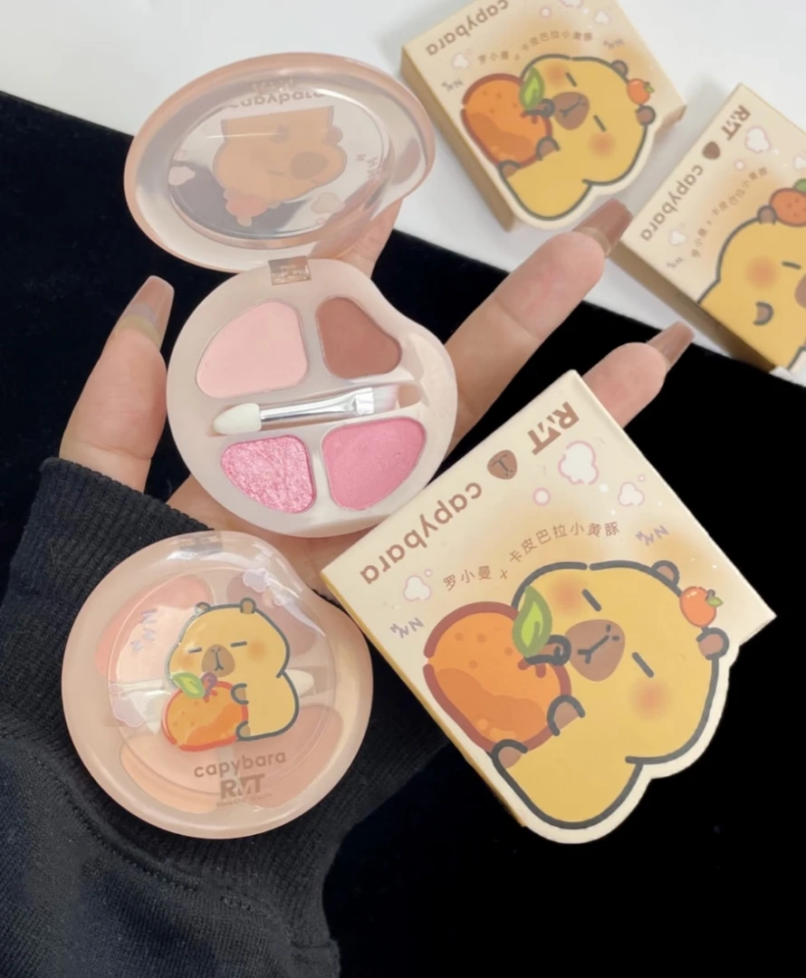 【派】 卡皮巴拉联名四色卧蚕盘眼部提亮裸妆流光风彩妆综合盘