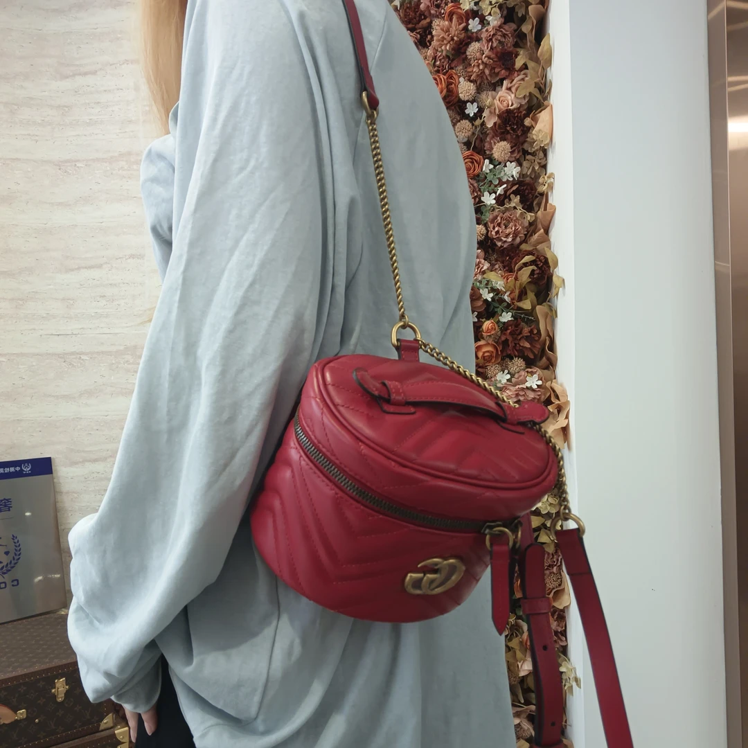 95新 GUCCI/古驰 冰冰中古/GUCCI/古驰/红色双肩