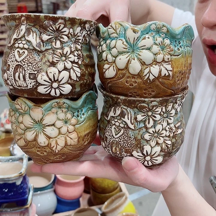 有孔.凑单10元陶瓷花盆发货！