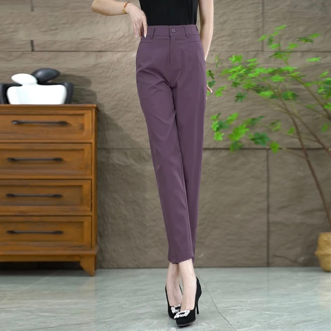 冰感新款夏季2024西装裤时尚小个子百搭高腰裤女九分直筒裤子休闲