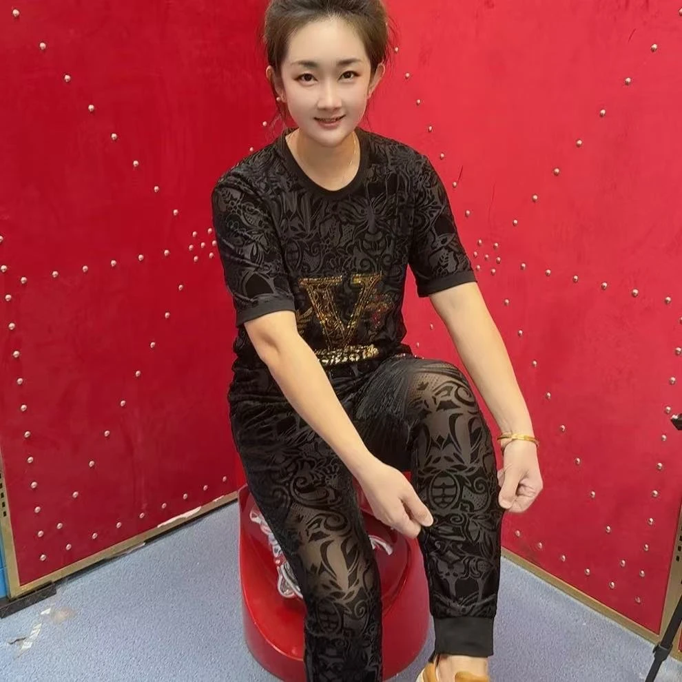 2025夏季新款短袖＋长裤休闲运动套装款352款