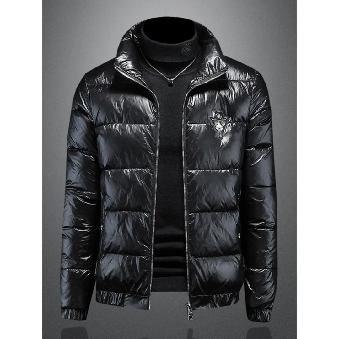 彪博冬季90白鸭绒羽绒服男高品质加厚休闲短款立领修身保暖厚外套