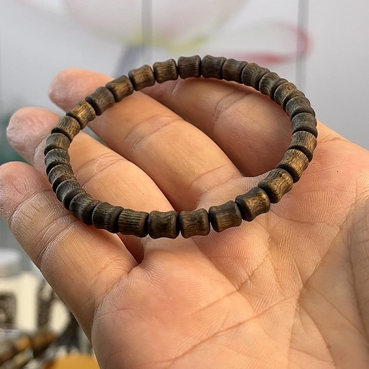 手串沉香棋楠竹节珠单圈4克 多样性发一件