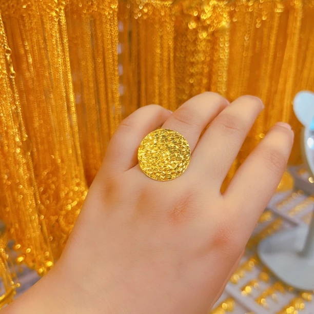 铜合金戒指 280时尚新款休闲百搭开口戒指金色轻奢精美可调节女款