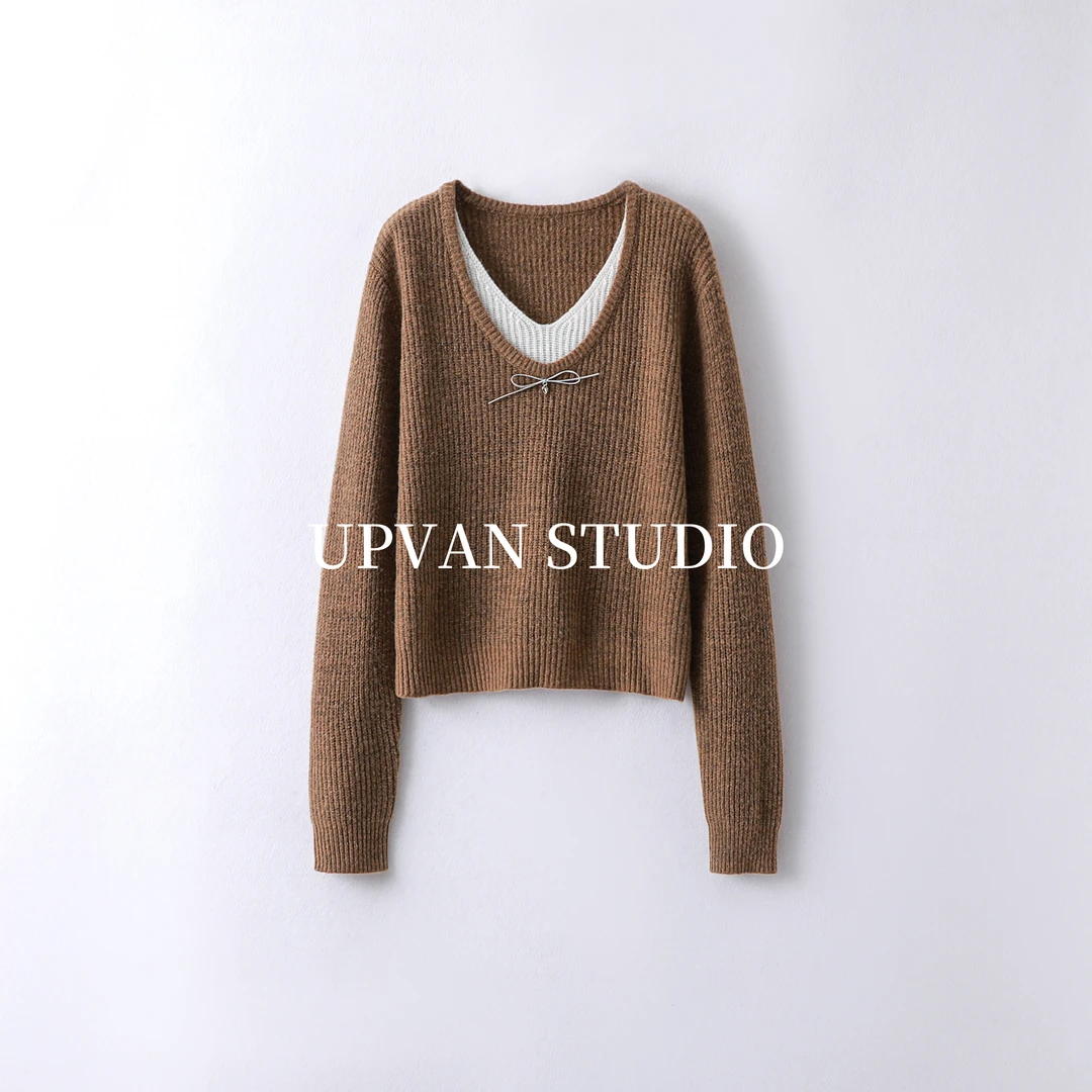 UPVAN 假两件针织衫