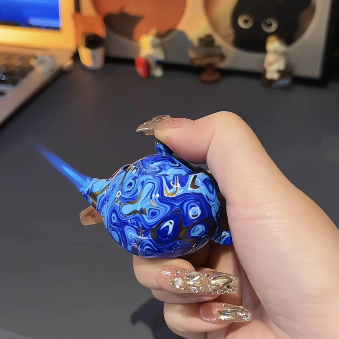 【高货品质】涂彩工艺旋转茶壶打火机复古艺术性点火器送礼物收藏级