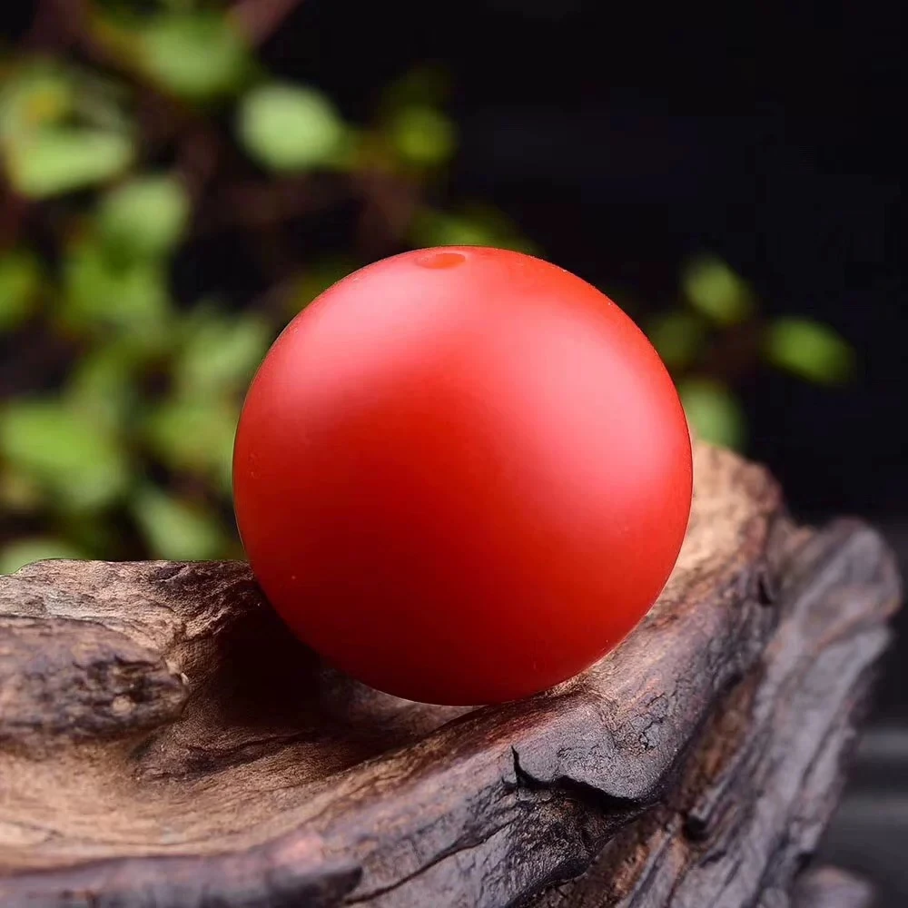 A08 原矿保山 南红精工圆珠单颗玛瑙