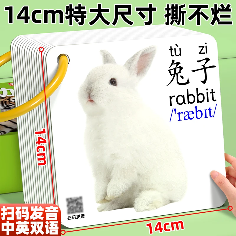 宝宝认知卡片婴儿早教启蒙玩具看图识物识字闪卡动物水果蔬菜数字