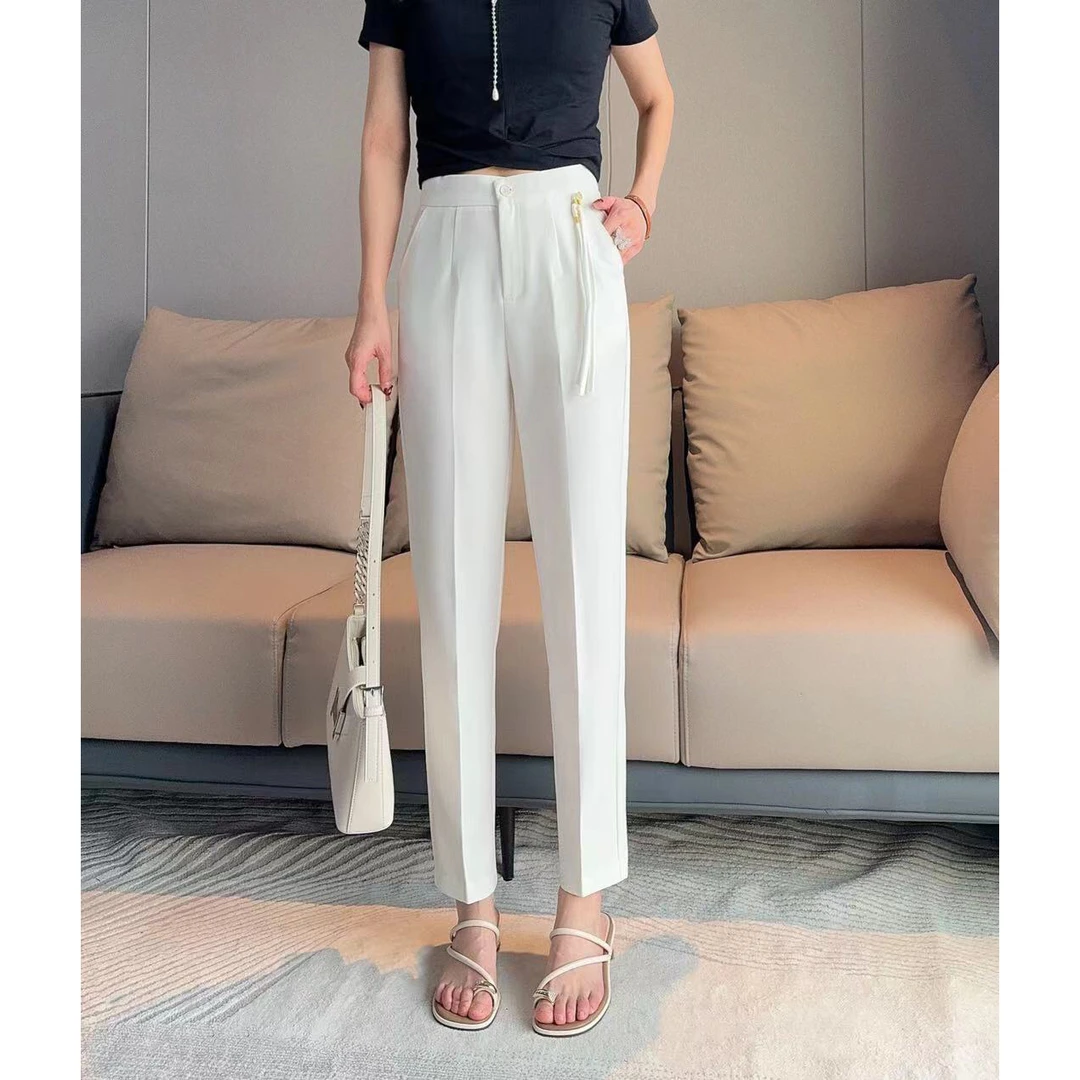 KIKI严选：556-N家欧洲站南油原创设计国风吊坠西装九分休闲裤