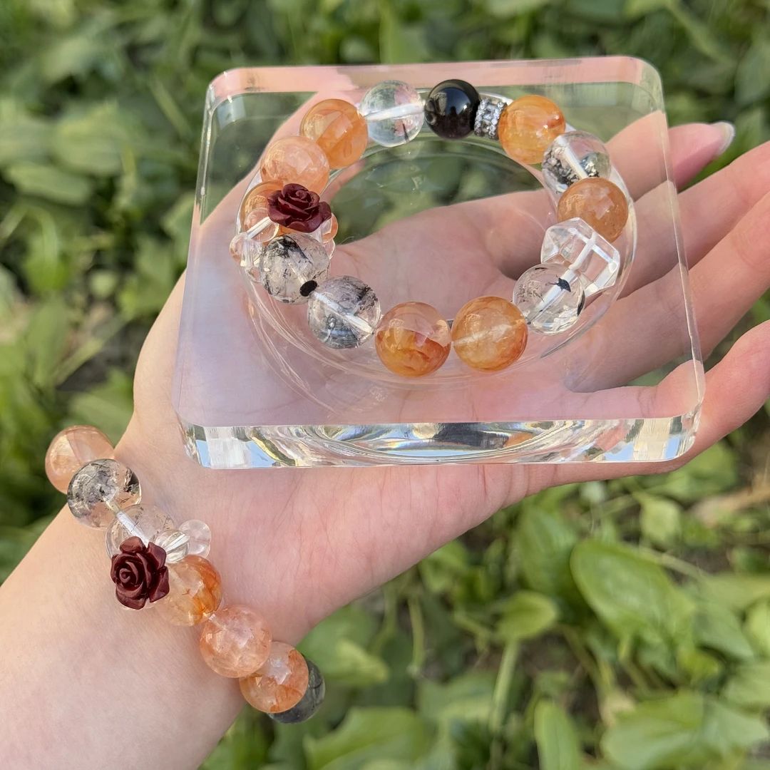 【繁胜】红胶花 闪灵 设计款手串