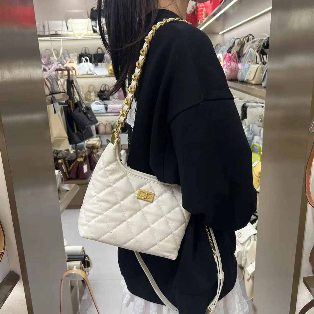 【然姐专拍】法式小香风轻奢腋下包油蜡皮斜挎包包