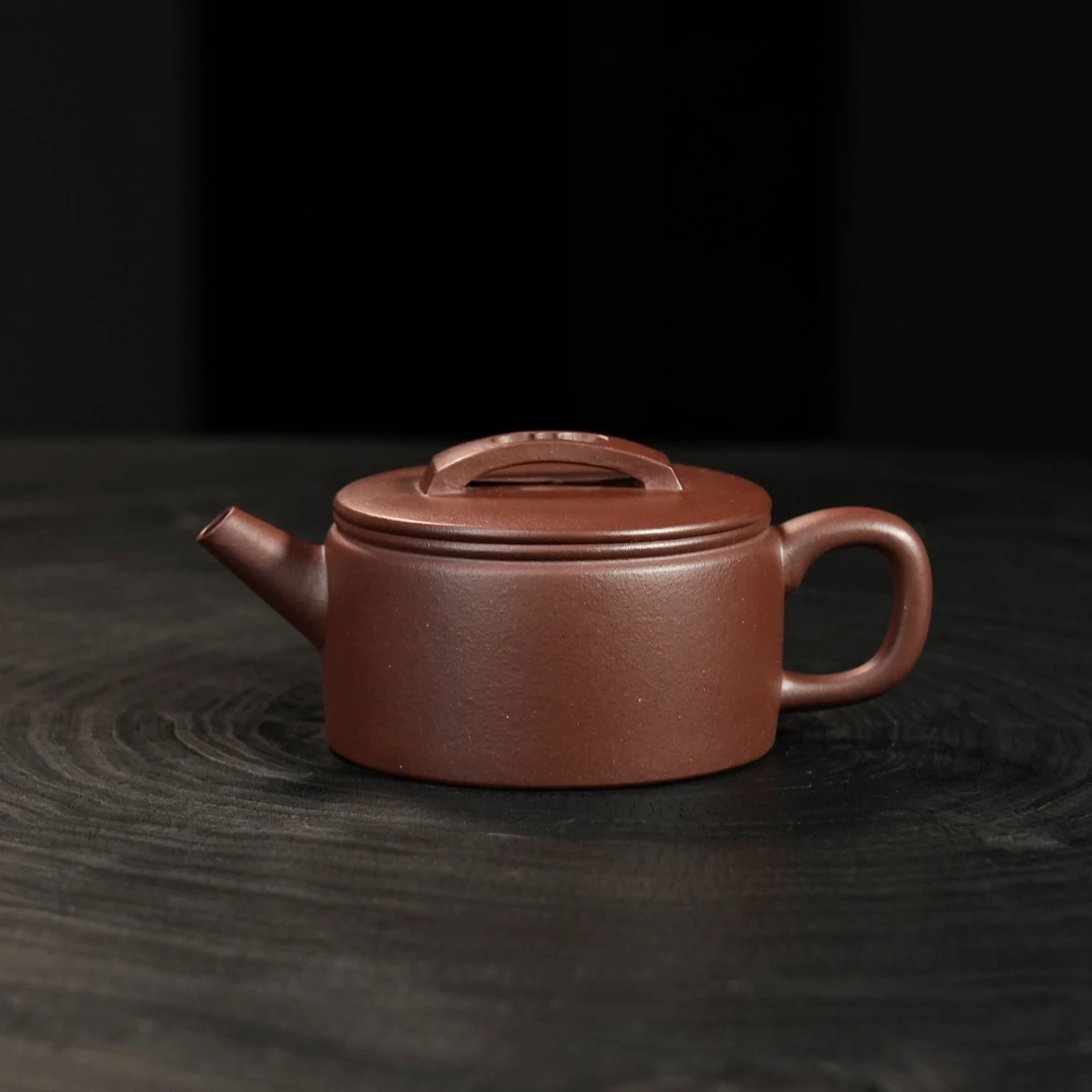 【酒哥观紫】紫泥直筒汉瓦约200cc 宜兴紫砂壶 泡茶大口盖