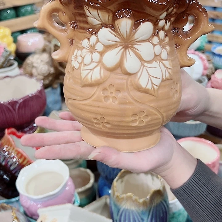 有孔，凑单福利满10元发货陶瓷多肉花盆！